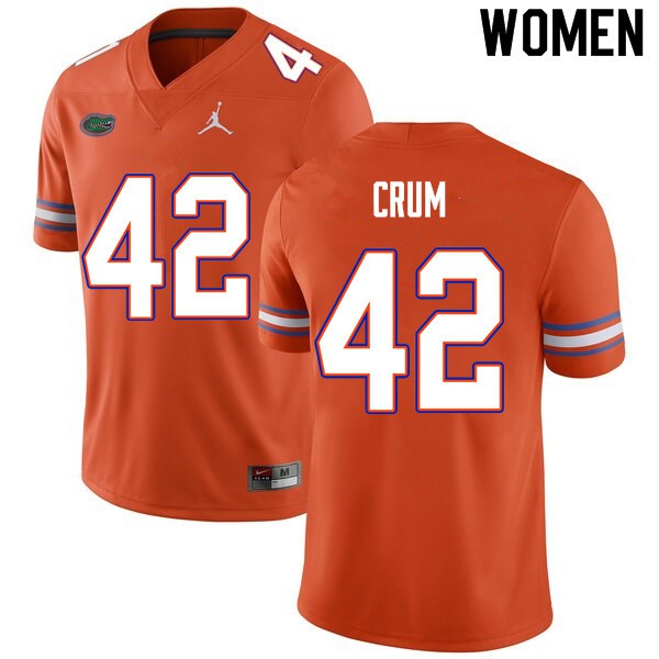 Women #42 Quaylin Crum Florida Gators College Football Jersey Orange
